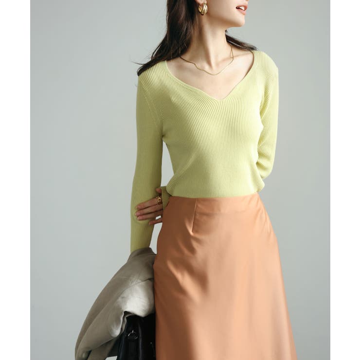 Vネックニットプルオーバー[品番：DSSW0002018]｜SAISON DE PAPILLON