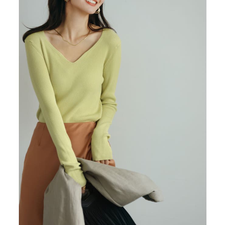 Vネックニットプルオーバー[品番：DSSW0002018]｜SAISON DE PAPILLON