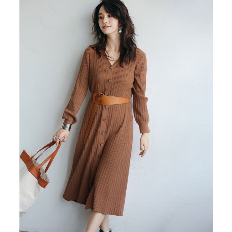 未使用 girlish セントセシリア ヤク 2way 長袖 ニット ブラウン 2wayニットロングカーディガン[品番：DSSW0001805]｜SAISON DE