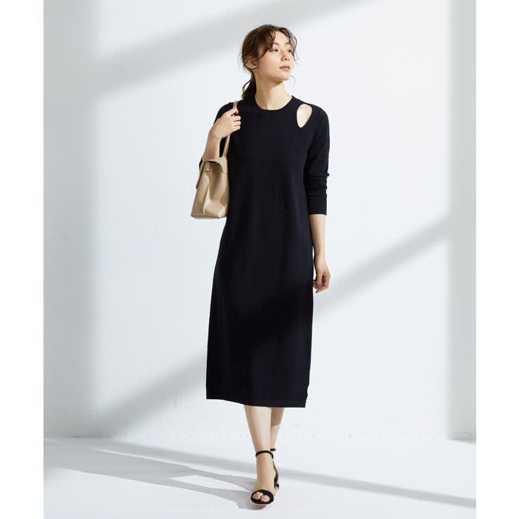 ショルダースリットニットワンピース[品番:DSSW0001912 ショルダースリットニットワンピース[品番:DSSW0001912