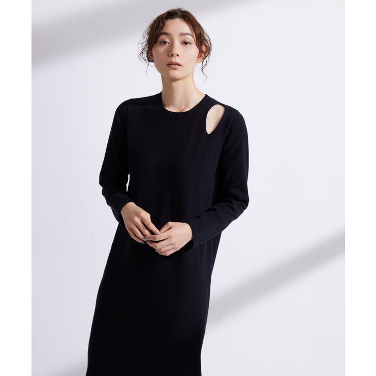 ショルダースリットニットワンピース[品番:DSSW0001912 ショルダースリットニットワンピース[品番:DSSW0001912