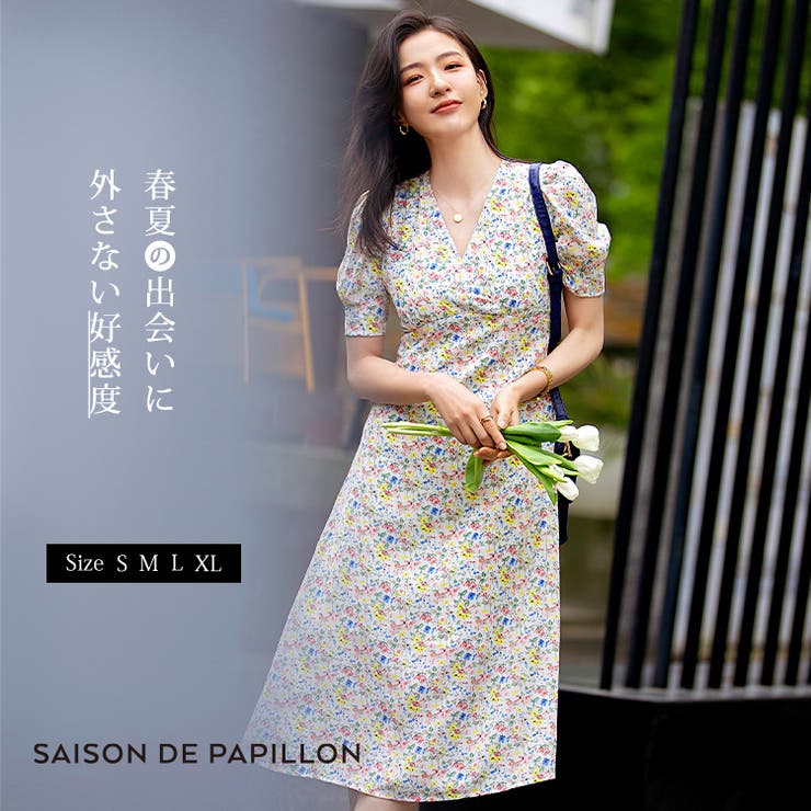 ワンピース 花柄 春 品番 Dssw Saison De Papillon セゾン ド パピヨン のレディースファッション通販 Shoplist ショップリスト