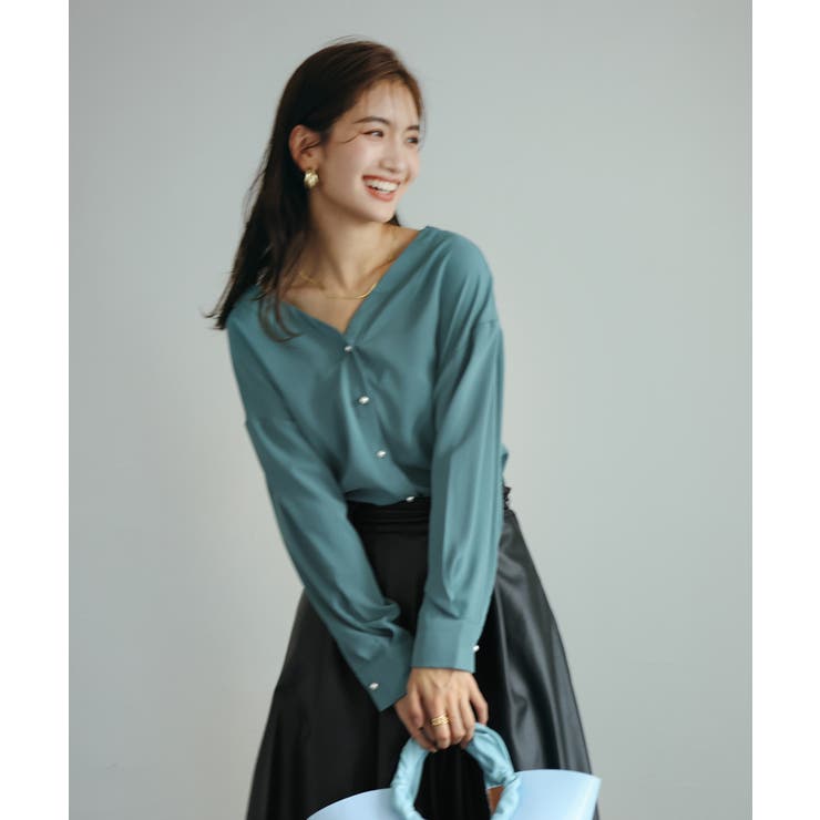 バックVネックシフォンブラウス | SAISON DE PAPILLON  | 詳細画像33 