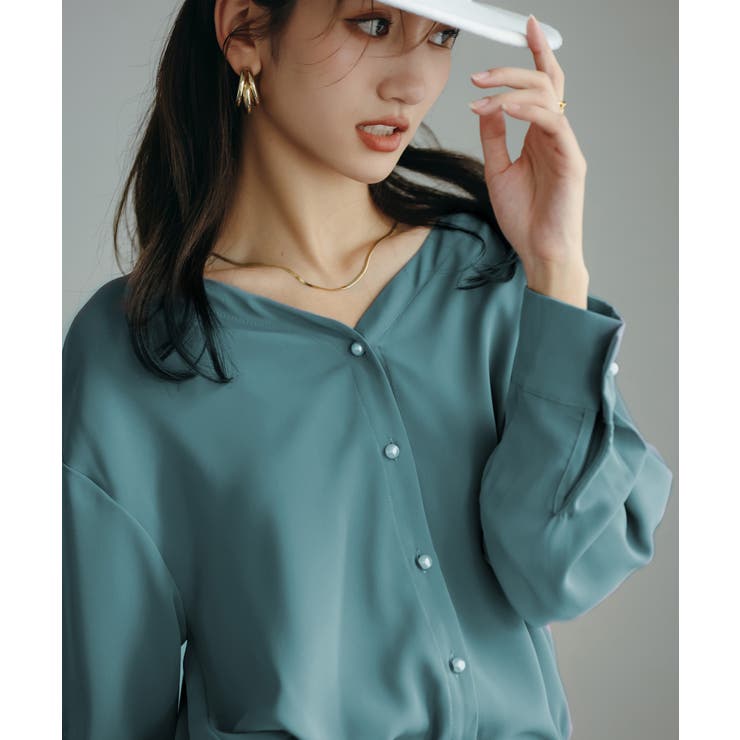 バックVネックシフォンブラウス | SAISON DE PAPILLON  | 詳細画像34 