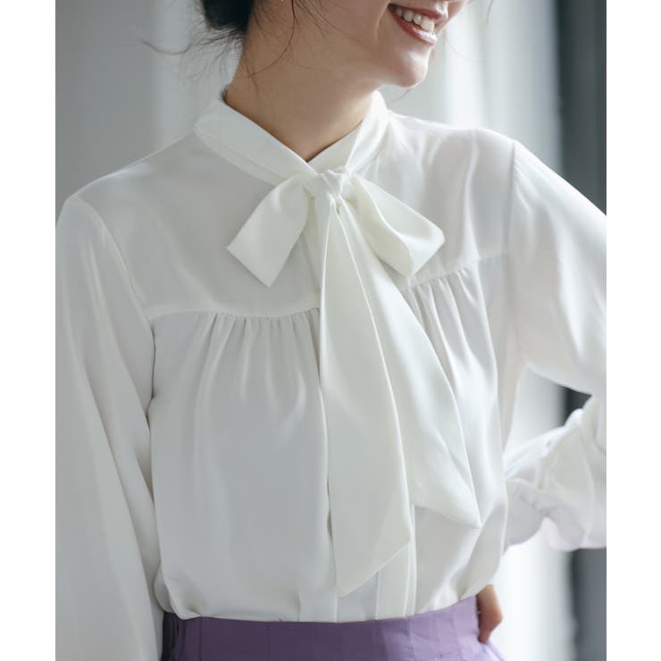 リボンタイシャーリングブラウス | SAISON DE PAPILLON  | 詳細画像9 