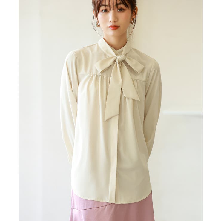 リボンタイシャーリングブラウス[品番：DSSW0001868]｜SAISON DE