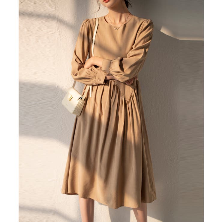 Aラインスモックワンピース ハイウエスト ゆったり | SEU | 詳細画像25 