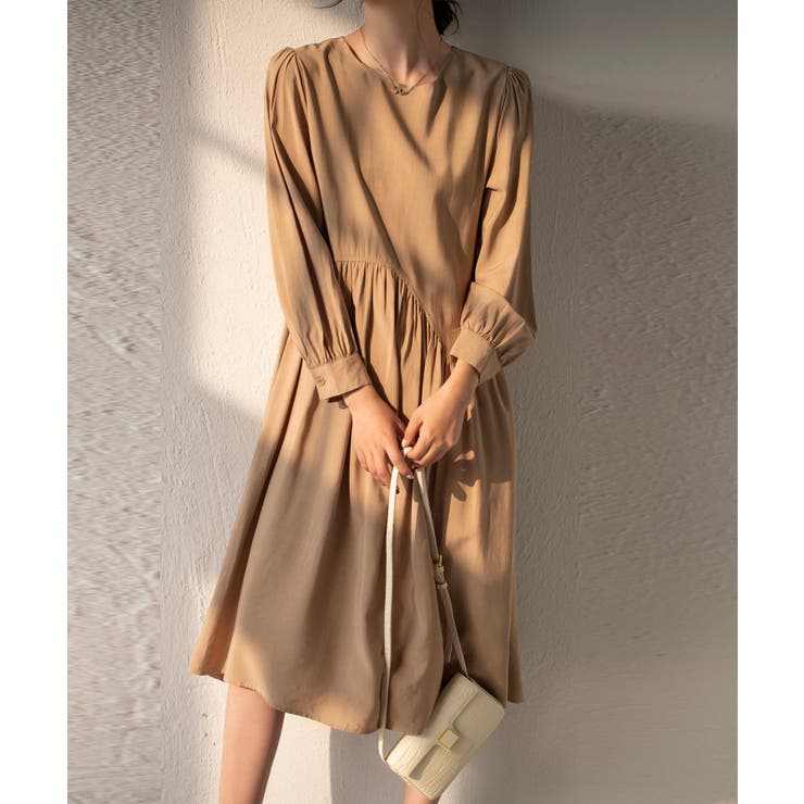 Aラインスモックワンピース ハイウエスト ゆったり | SEU | 詳細画像26 