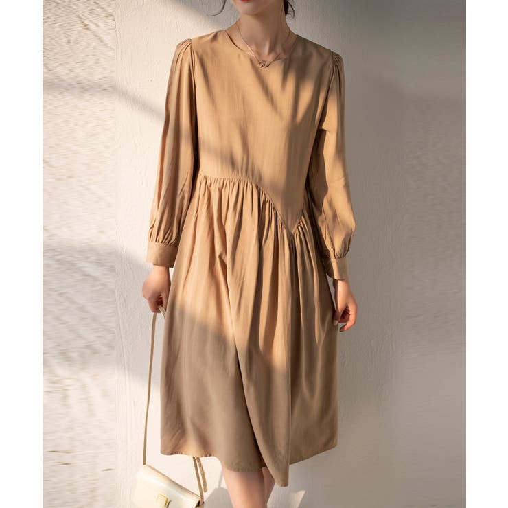 Aラインスモックワンピース ハイウエスト ゆったり | SEU | 詳細画像15 