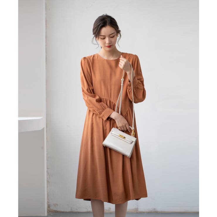 Aラインスモックワンピース ハイウエスト ゆったり | SEU | 詳細画像9 