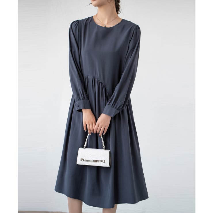 Aラインスモックワンピース ハイウエスト ゆったり | SEU | 詳細画像32 