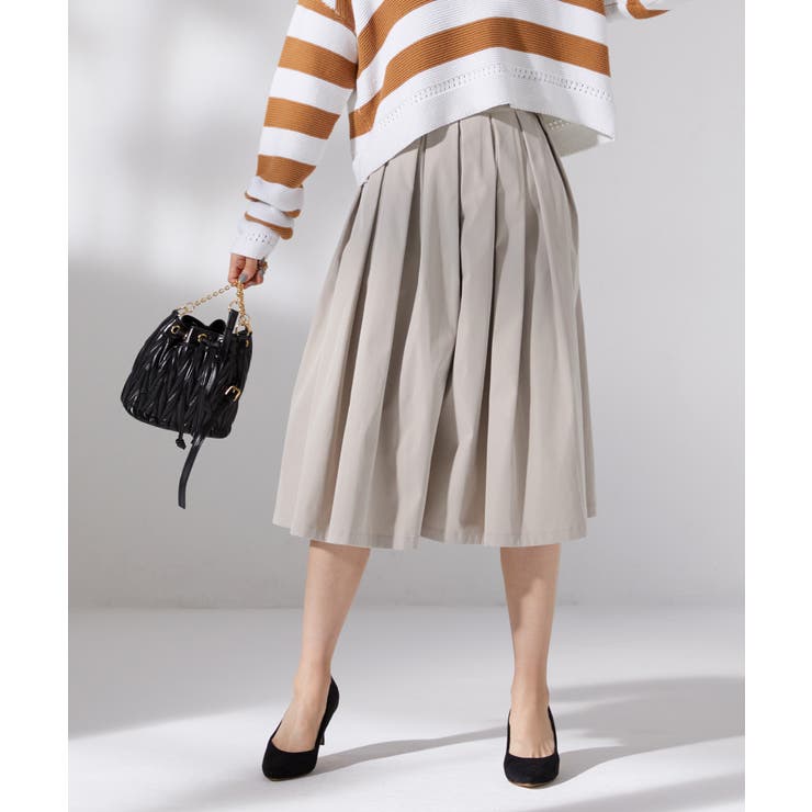 ベージュ | プリーツスカート風ガウチョパンツ | SAISON DE PAPILLON 