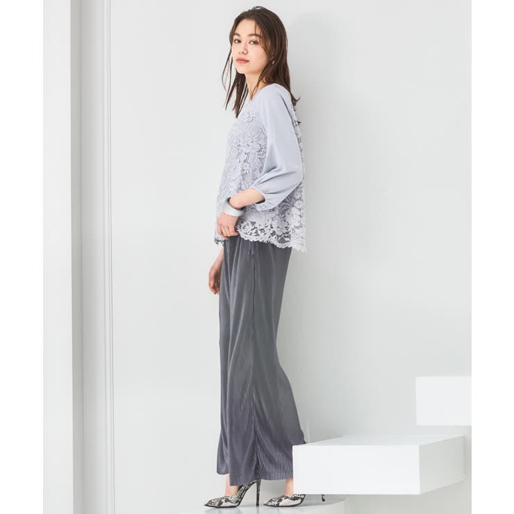 2piecesバックオープントップス＆タックパンツセットアップ