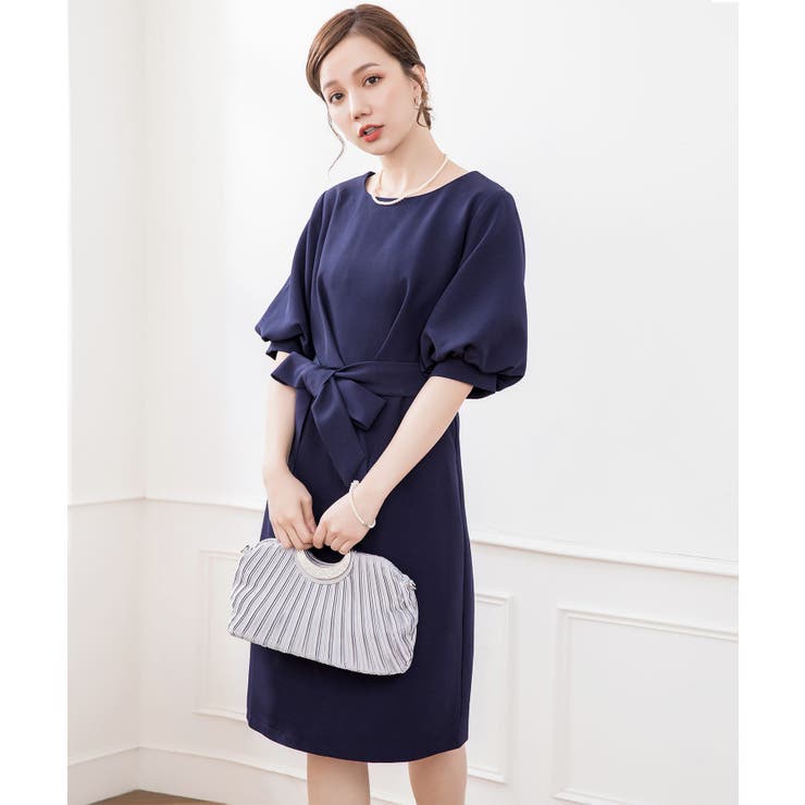 ふんわりバルーンスリーブ＆ウエストリボン付きワンピース | DRESS+ | 詳細画像39 