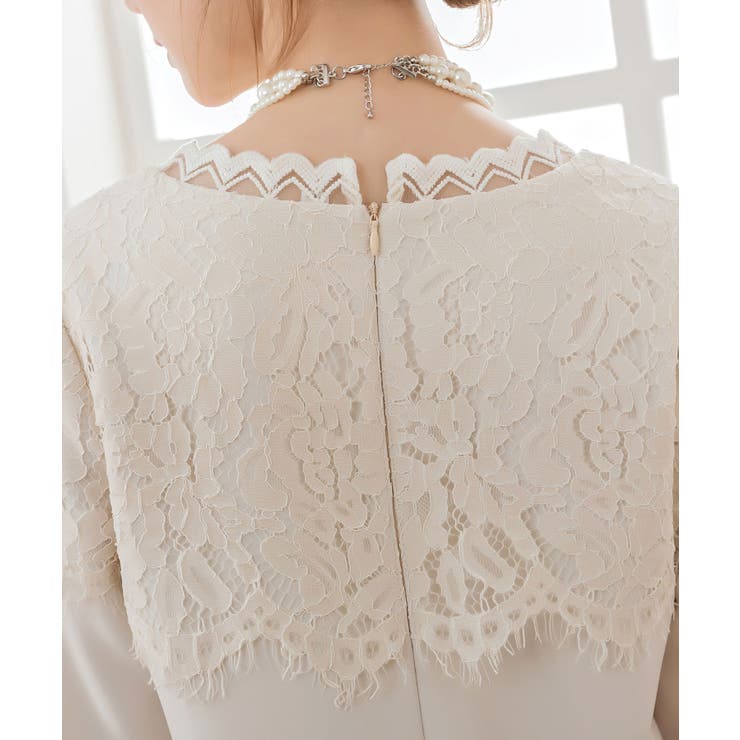 胸元レースデザインパーティードレス・結婚式ワンピース | DRESS+ | 詳細画像26 