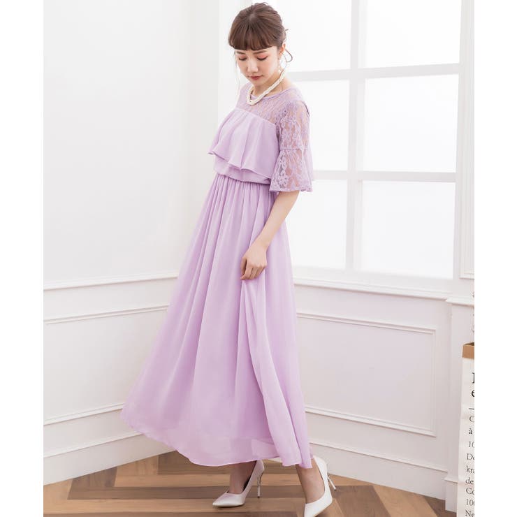 パープル | 結婚式 ワンピース パーティー | DRESS+