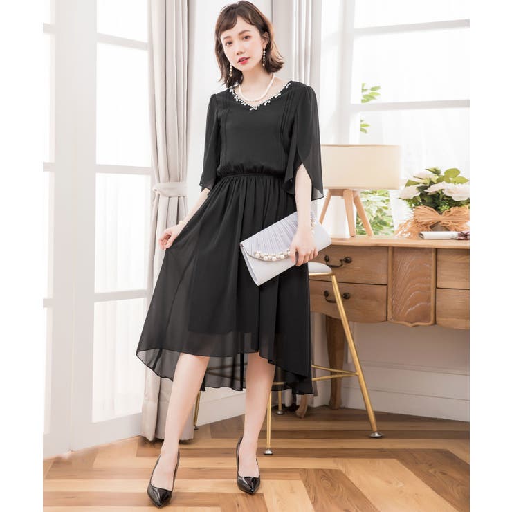 ブラック | 結婚式 パーティードレス 大きいサイズ | DRESS+