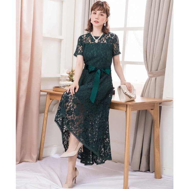 結婚式 パーティードレス 大きいサイズ[品番：DSSW0000943
