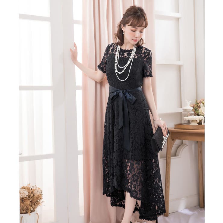 結婚式 パーティードレス 大きいサイズ[品番：DSSW0000943