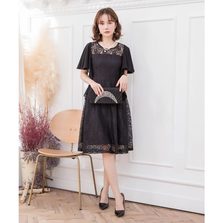 ブラック | 結婚式 ワンピース パーティードレス | DRESS+