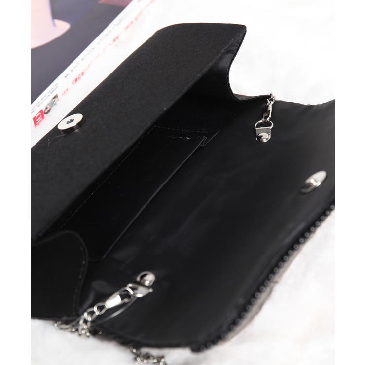 パールビジューラディアルサテンプリーツバッグ | DRESS+ | 詳細画像9 