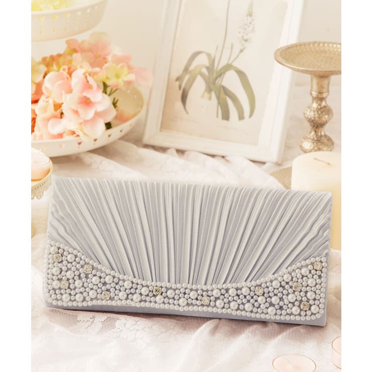 シルバー | 【結婚式 お呼ばれに使えるパーティーバッグ】フェイクパール×ビジュークラッチバッ… | DRESS+