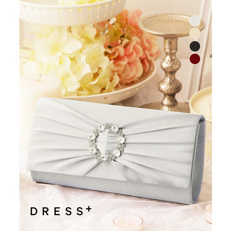 【結婚式 お呼ばれに使えるパーティーバッグ】ラウンドビジューパーティクラッチバッ… | DRESS+ | 詳細画像1 