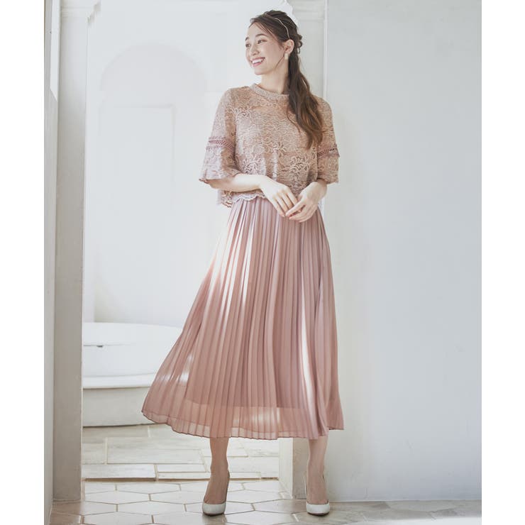 ワンピース ドレス レース プリーツ パーティードレス 結婚式秋卒業式  成人式[品番：DSSW0002107]｜DRESS+（ドレスプラス）のレディースファッション通販｜SHOPLIST（ショップリスト）