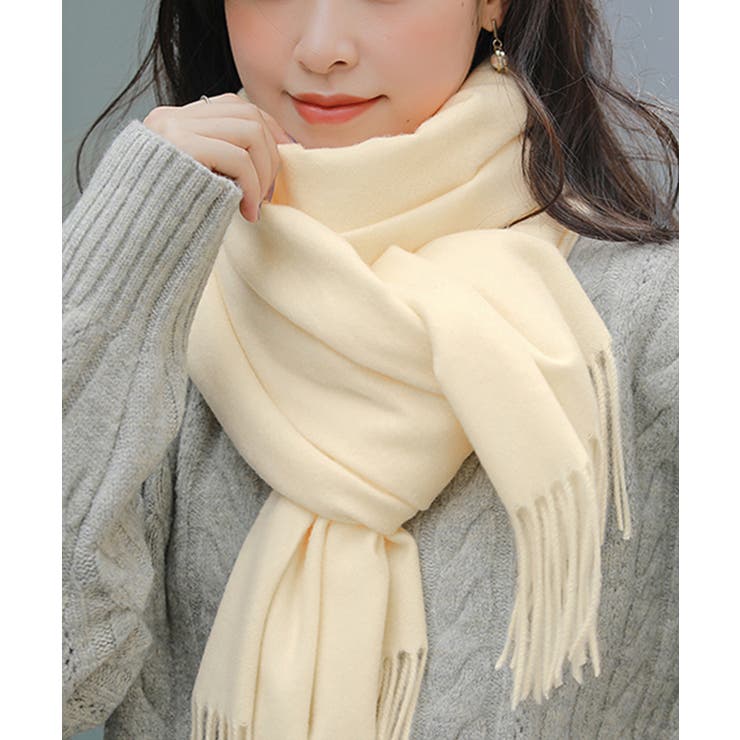 アイボリー | ストール リバーシブル 厚手 | DRESS+