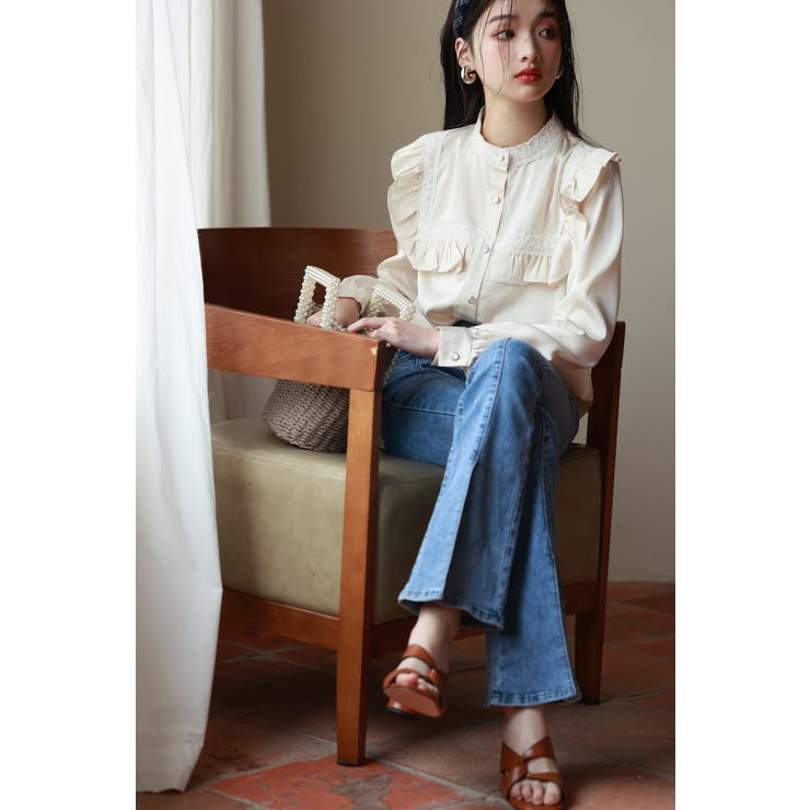セール】center slit denim（デニムパンツ）｜soduk（スドーク