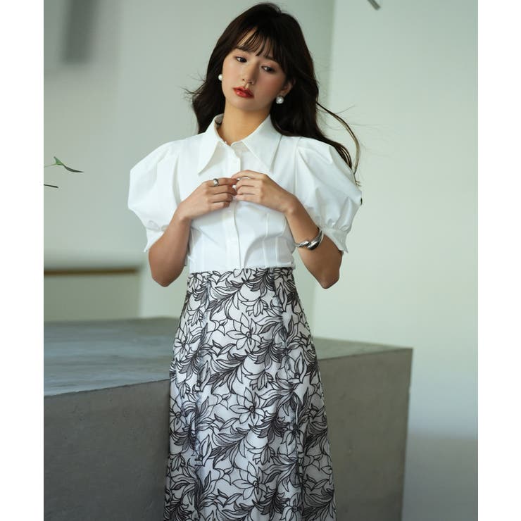 パワーショルダースタイルアップブラウス | SAISON DE PAPILLON  | 詳細画像7 