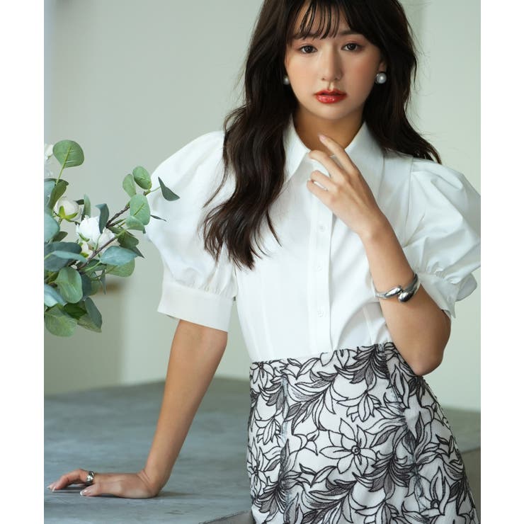 パワーショルダースタイルアップブラウス | SAISON DE PAPILLON  | 詳細画像8 