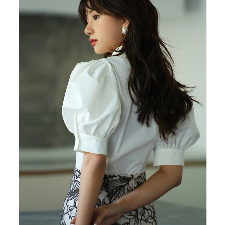 パワーショルダースタイルアップブラウス | SAISON DE PAPILLON  | 詳細画像12 