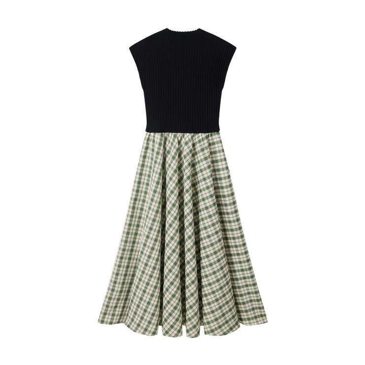 ニットトップスとチェック柄スカートのドッキングワンピース | SAISON DE PAPILLON  | 詳細画像27 