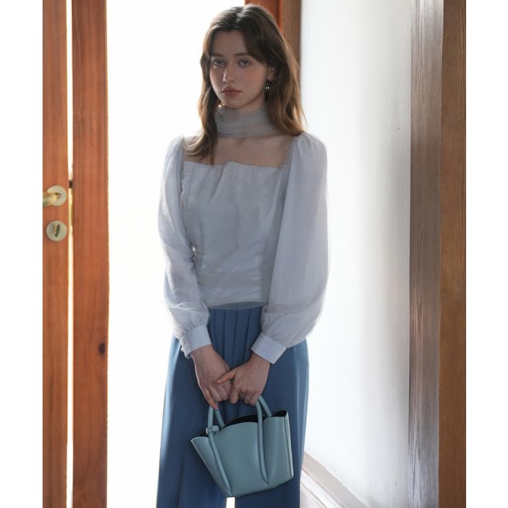 プチハイネックショート丈チュールトップス | SAISON DE PAPILLON  | 詳細画像7 