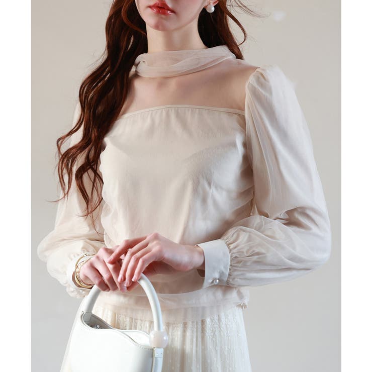 プチハイネックショート丈チュールトップス | SAISON DE PAPILLON  | 詳細画像17 