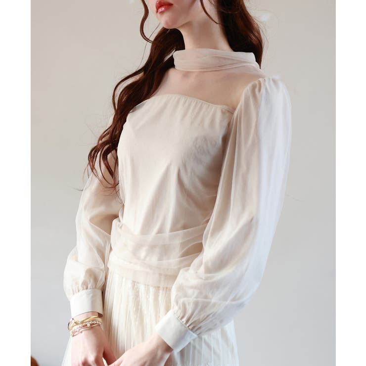 プチハイネックショート丈チュールトップス | SAISON DE PAPILLON  | 詳細画像18 