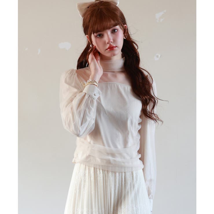 プチハイネックショート丈チュールトップス | SAISON DE PAPILLON  | 詳細画像23 