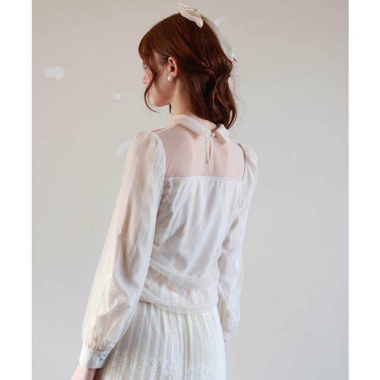 【〈美品〉cygneチュールトップス Richard（0サイズ白）】 美品〉cygneチュールトップス Richard（0サイズ白）】 cygne