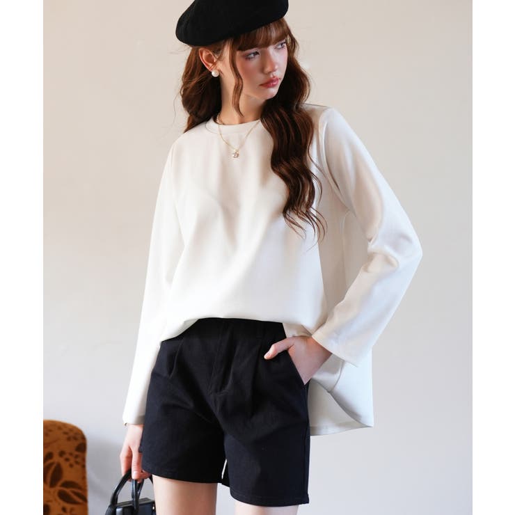 ホワイト | ゆったりシルエカットソートトップス | SAISON DE PAPILLON 