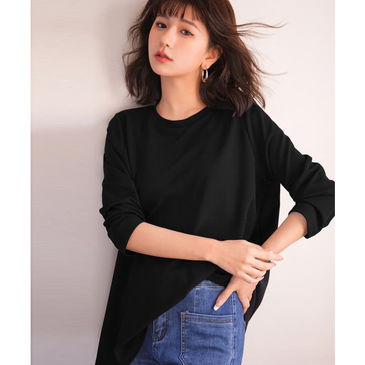 ブラック | ゆったりシルエカットソートトップス | SAISON DE PAPILLON 