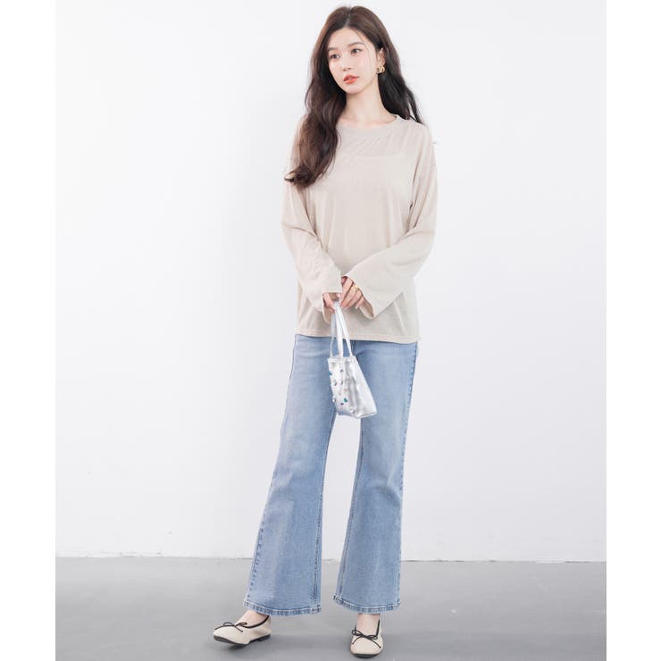 シアー生地長袖クルーネックトップス | SAISON DE PAPILLON  | 詳細画像20 