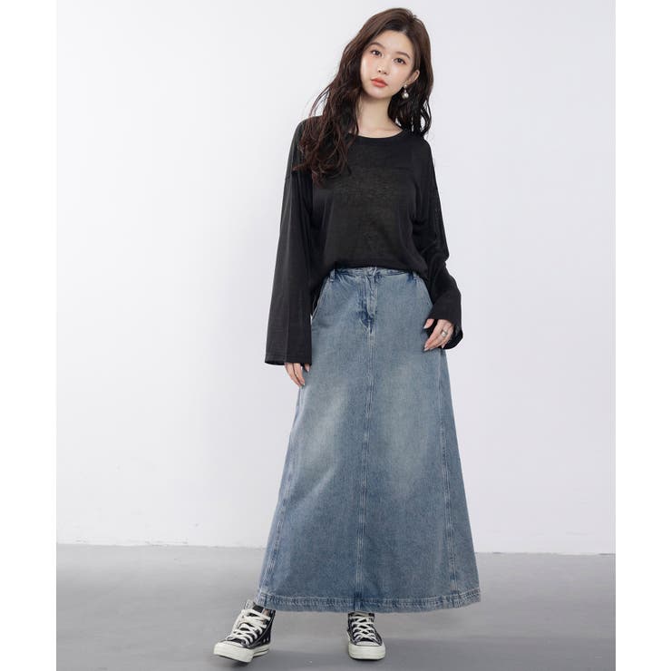 シアー生地長袖クルーネックトップス | SAISON DE PAPILLON  | 詳細画像31 