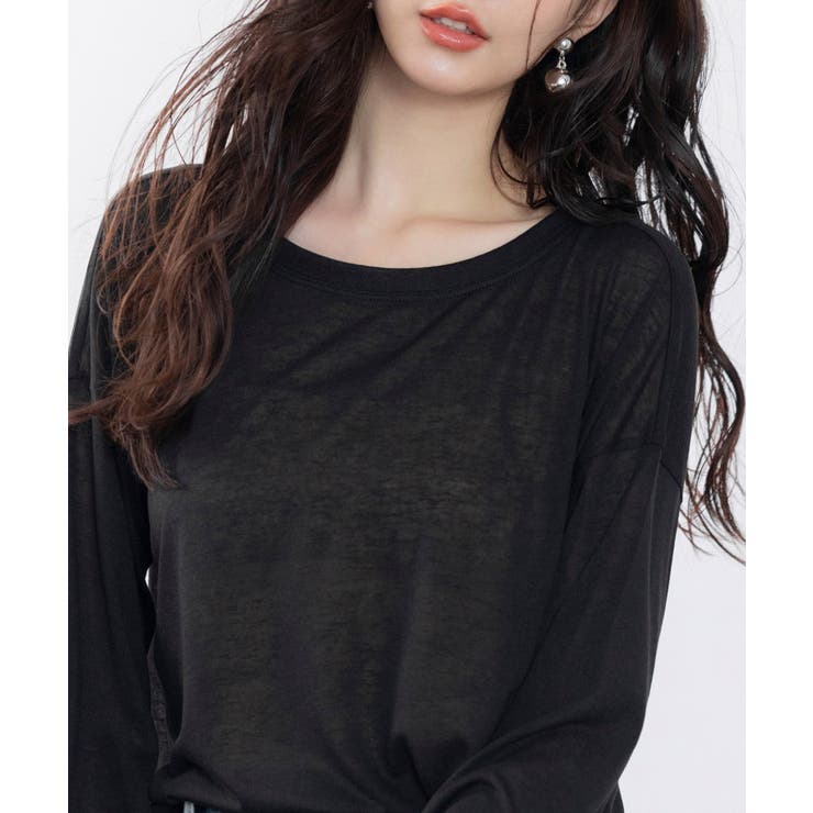 シアー生地長袖クルーネックトップス | SAISON DE PAPILLON  | 詳細画像36 