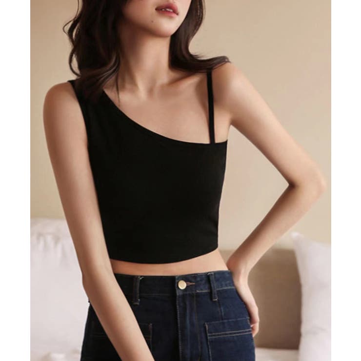 ワンショルダーストレッチタンクトップ[品番：DSSW0004110]｜SAISON DE