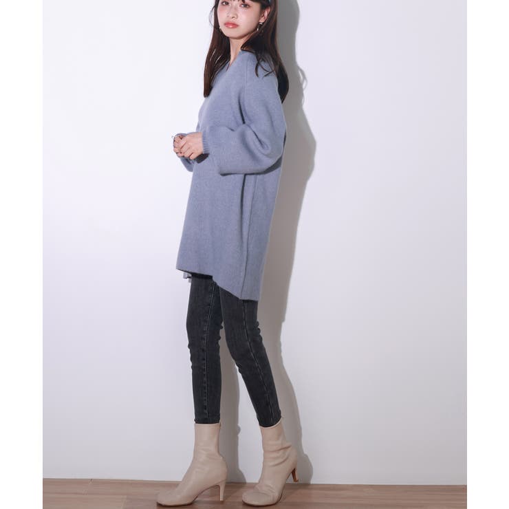 裏起毛ハイウエストストレッチスキニーデニムパンツ | SAISON DE PAPILLON  | 詳細画像7 