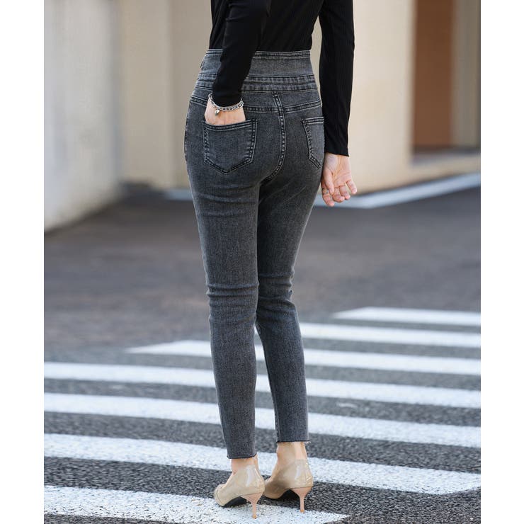 裏起毛ハイウエストストレッチスキニーデニムパンツ | SAISON DE PAPILLON  | 詳細画像10 