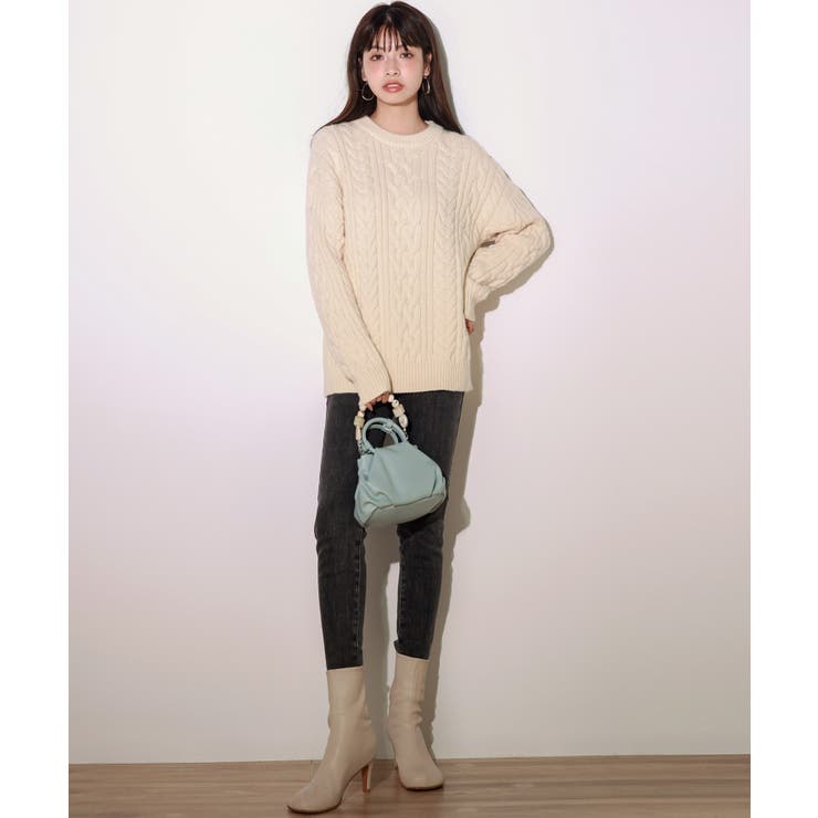 裏起毛ハイウエストストレッチスキニーデニムパンツ | SAISON DE PAPILLON  | 詳細画像5 