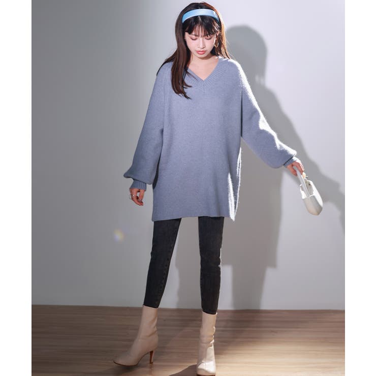 裏起毛ハイウエストストレッチスキニーデニムパンツ | SAISON DE PAPILLON  | 詳細画像6 