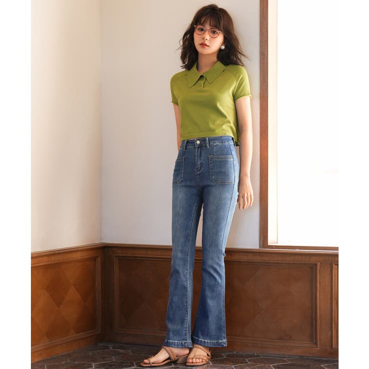 ハイライズフレアデニムパンツ | SAISON DE PAPILLON  | 詳細画像11 